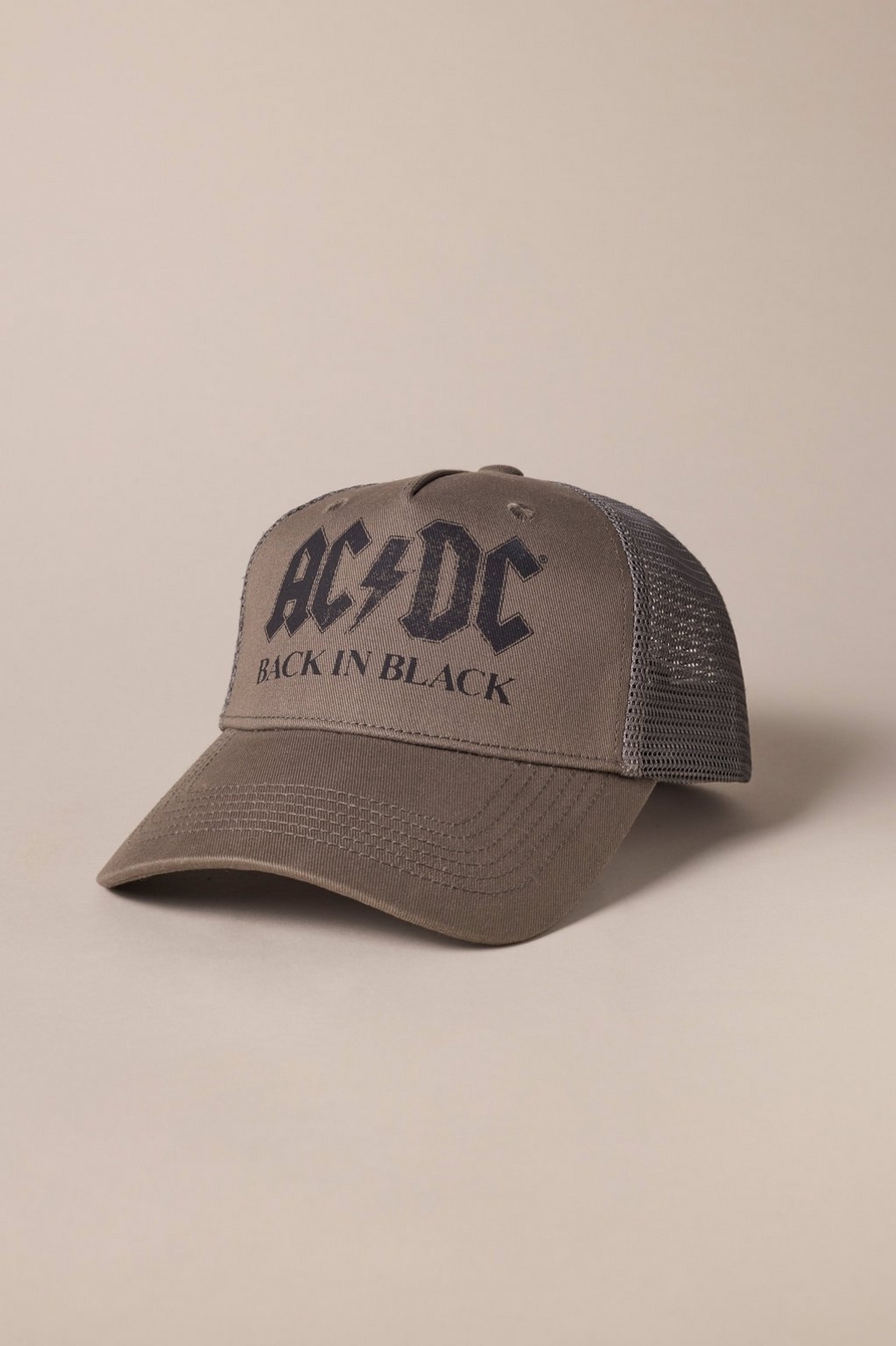 acdc printed trucker hat